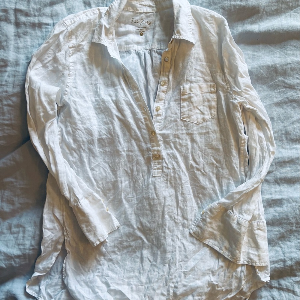 White 100% Linen top